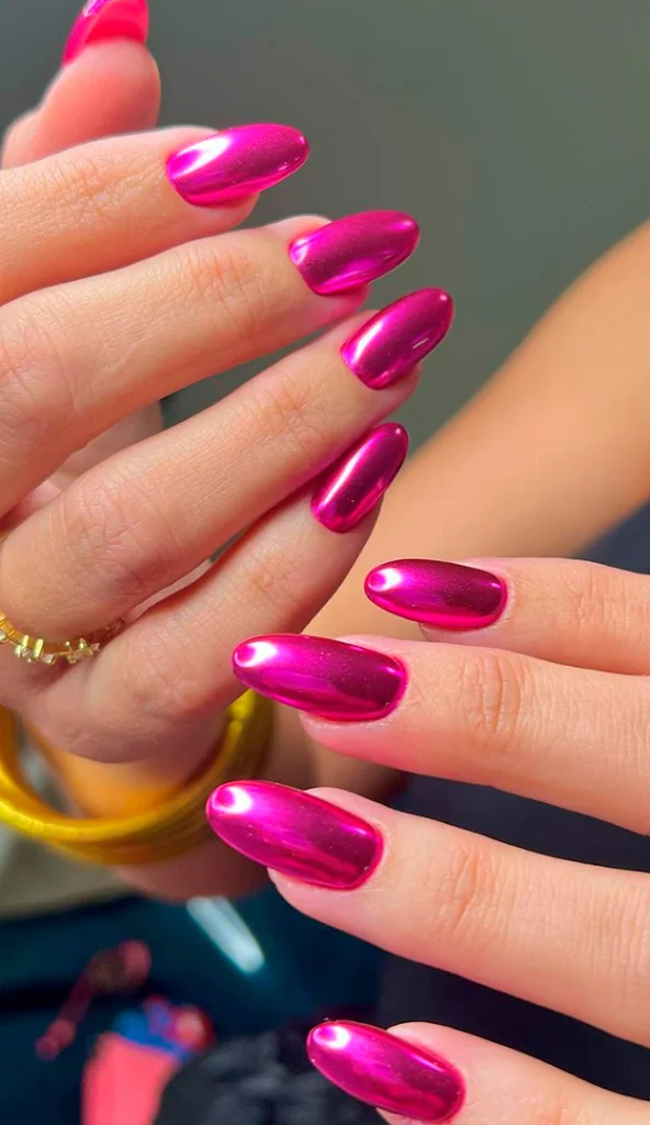 unhas decoradas na cor rosa